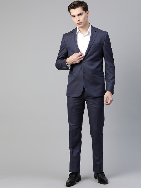 Van Heusen Men Navy Blue Self-Design Slim-Fit Single-Breasted Formal Two-Piece Suit
Van Heusen Men Navy Blue Self-Design Slim-Fit Single-Breasted Formal Two-Piece Suit