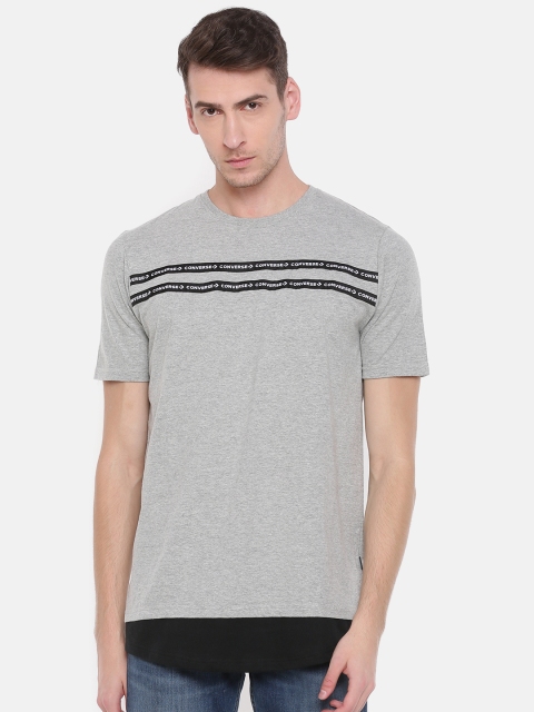 Converse Men Grey Printed Round Neck T-shirt
