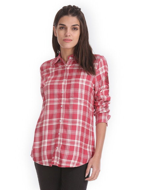 Aeropostale Women Pink & White Regular Fit Checked Casual Shirt
Aeropostale Women Pink & White Regular Fit Checked Casual Shirt