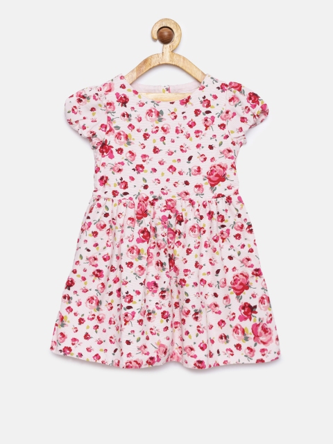 GAP Baby Girls' Floral Fit and Flare Dress, Pink