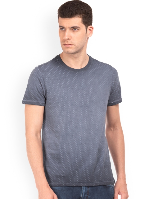 Arrow Blue Jean Co. Men Blue Printed Round Neck T-shirt