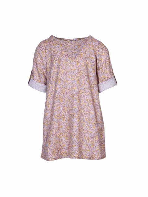 IDK Girls Beige Floral Print A-Line Dress