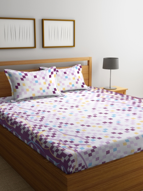 RANGRAGE White & Purple Abstract Flat 144 TC Cotton 1 Double Bedsheet with 2 Pillow Covers
RANGRAGE White & Purple Abstract Flat 144 TC Cotton 1 Double Bedsheet with 2 Pillow Covers