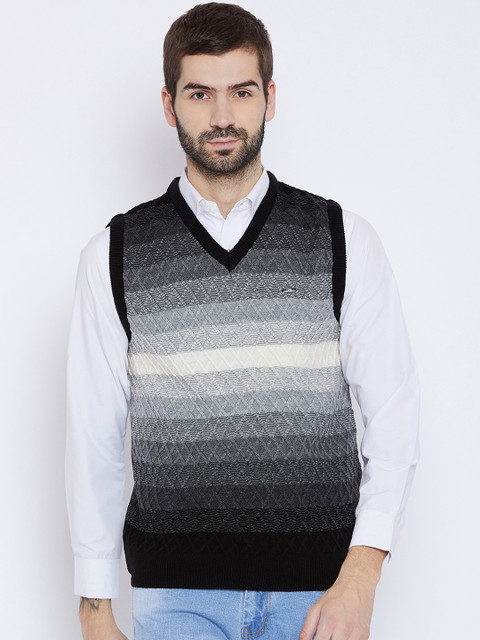 Duke Men Grey Melange Printed Pullover 
Duke Men Grey Melange Printed Pullover