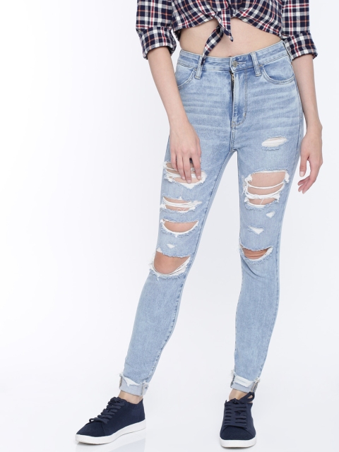 AMERICAN EAGLE OUTFITTERS Women Blue Jegging Slim Fit High-Rise Highly Distressed Jeans
AMERICAN EAGLE OUTFITTERS Women Blue Jegging Slim Fit High-Rise Highly Distressed Jeans