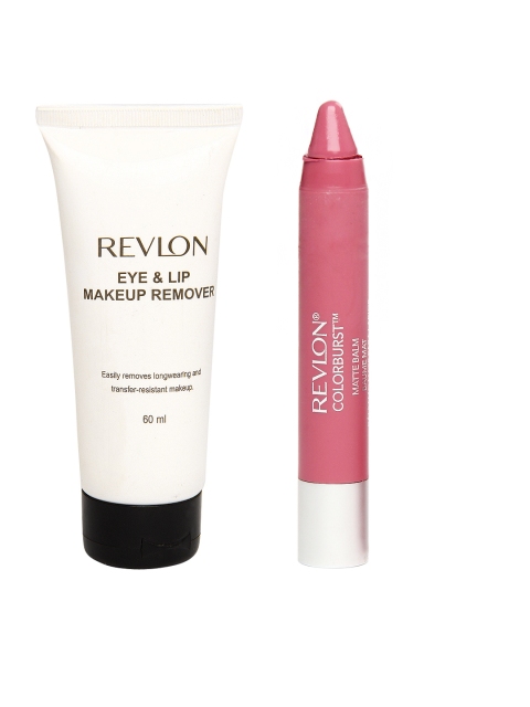 Revlon Colorburst Elusive Matte Balm 205 With Eye & Lip Makeup Remover, Pink