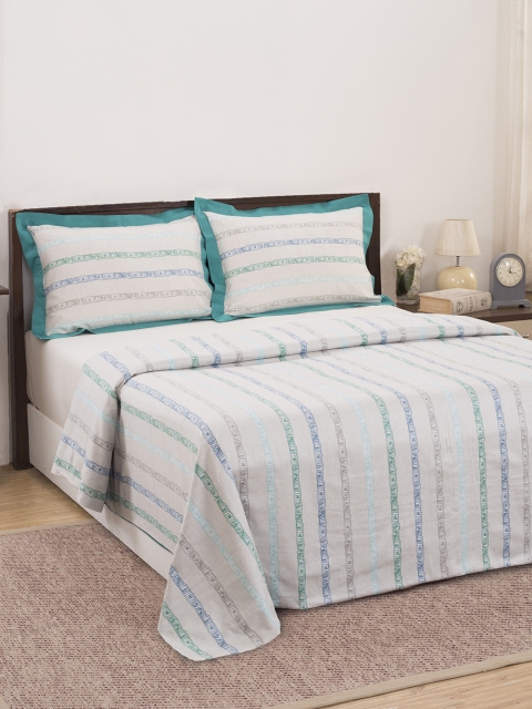 MASPAR Green & White Striped 210 TC Double Bed Queen Duvet Cover With 2 Pillow Covers
MASPAR Green & White Striped 210 TC Double Bed Queen Duvet Cover With 2 Pillow Covers
