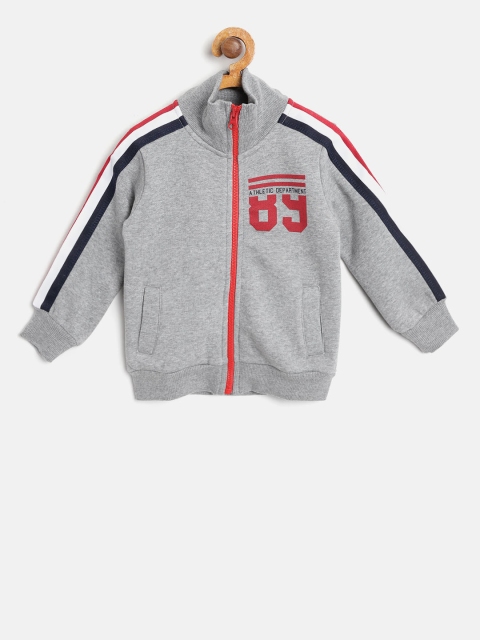 United Colors of Benetton Boys Grey Melange Solid Sweatshirt