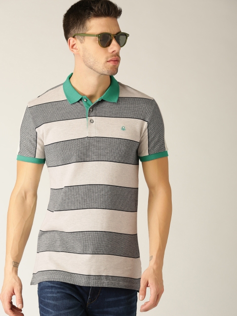 United Colors of Benetton Men White Grey Striped Polo Collar Pure Cotton T-shirt
United Colors of Benetton Men White Grey Striped Polo Collar Pure Cotton T-shirt