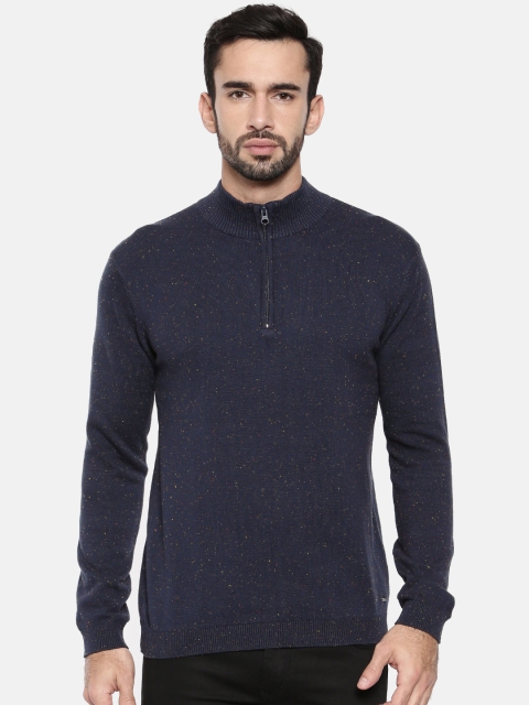 Pepe Jeans Men Navy Blue Solid Pullover