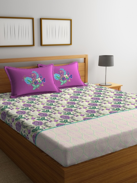Portico New York White & Purple Flat 144 TC Cotton 1 King Bedsheet with 2 Pillow Covers
Portico New York White & Purple Flat 144 TC Cotton 1 King Bedsheet with 2 Pillow Covers