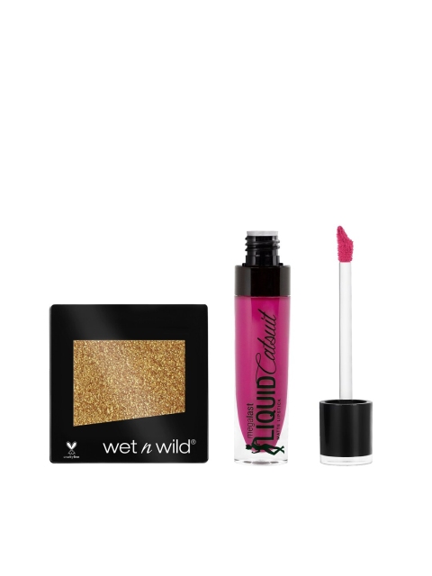 Wet n Wild Sustainable Color Icon Single Eyeshadow E354C & MegaLast Liquid Matte Lipstick E927B Kit, Magenta