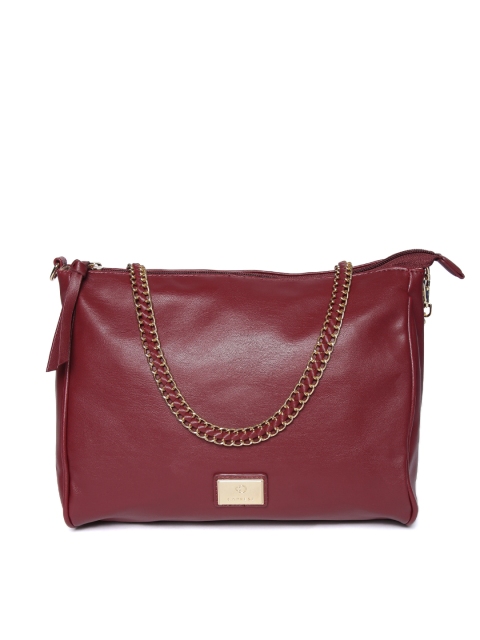 Caprese Maroon Solid Sling Bag