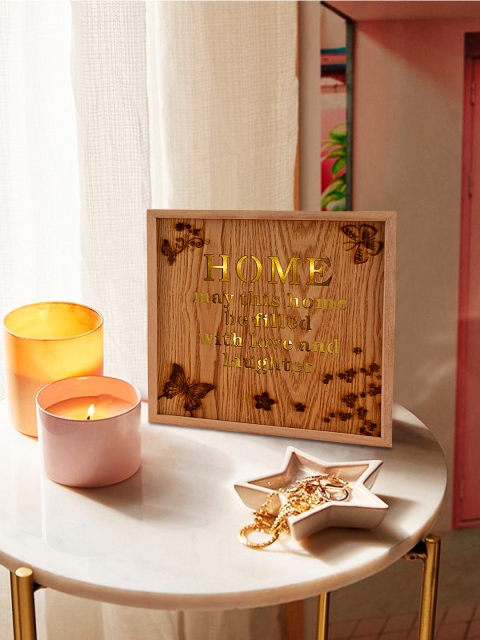 Archies Brown Wooden LED Wall Hanging