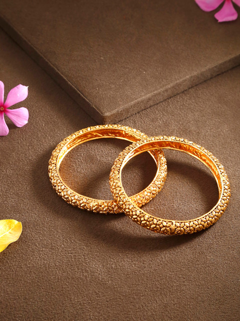 Bamboo Tree Jewels Set of 2 Gold-Toned Textured Bangles
Bamboo Tree Jewels Set of 2 Gold-Toned Textured Bangles