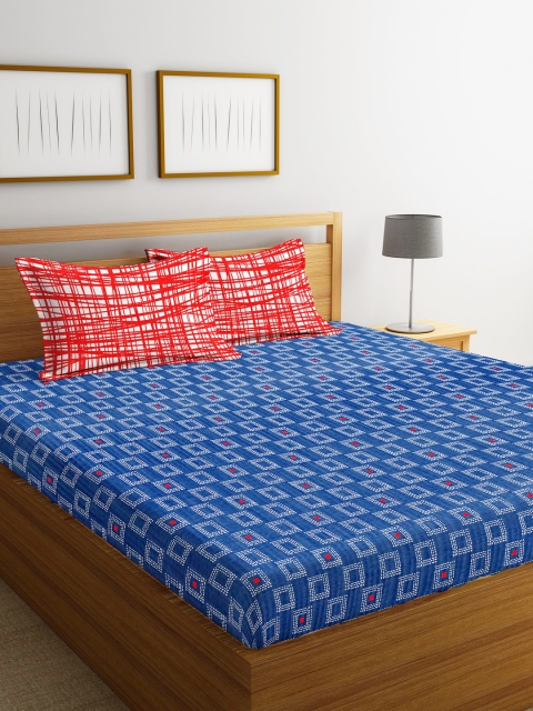 Portico New York Blue Geometric Flat 144 TC Cotton 1 Queen Bedsheet with 2 Pillow Covers
Portico New York Blue Geometric Flat 144 TC Cotton 1 Queen Bedsheet with 2 Pillow Covers
