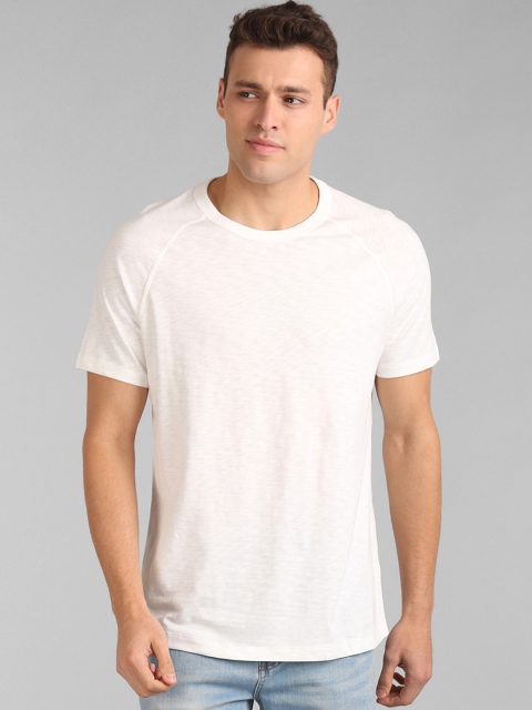 GAP Men White Short Sleeve Raglan Crew Neck T-Shirt