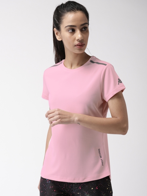 Kappa Women Pink Solid Round Neck T-shirt
