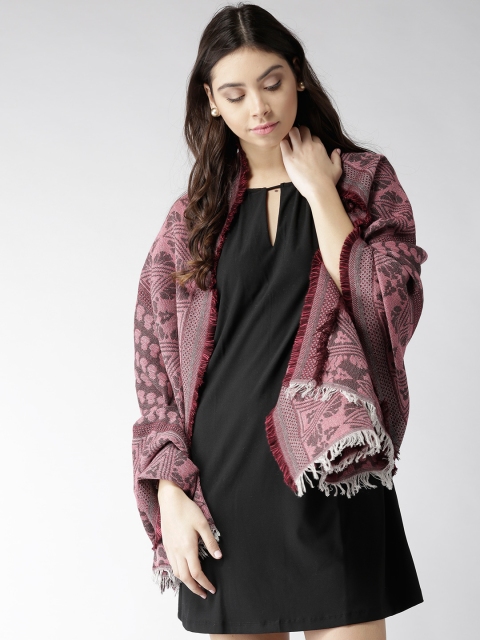Style Quotient Women Maroon Woven Design Shawl