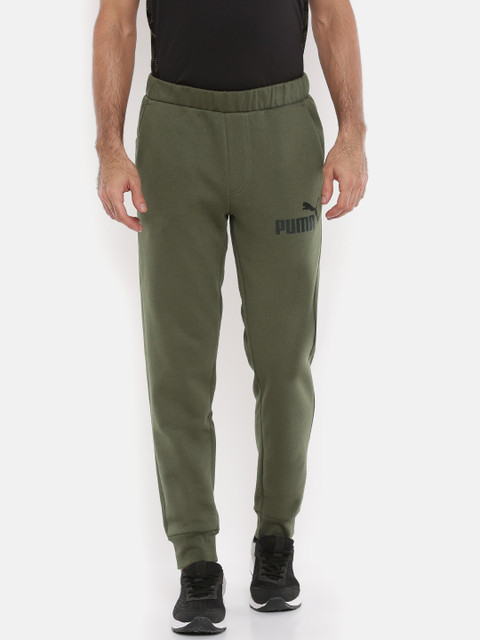 Puma Men Olive Green Regular Fit ESS No.1 Sweat Solid Joggers 
Puma Men Olive Green Regular Fit ESS No.1 Sweat Solid Joggers