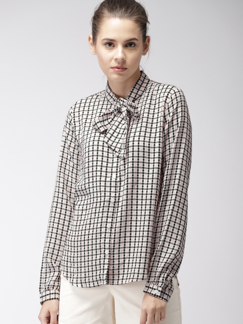 FOREVER 21 Pink & Black Checked Casual Shirt