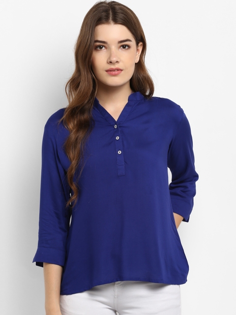 Hapuka Women Navy Blue Solid Top