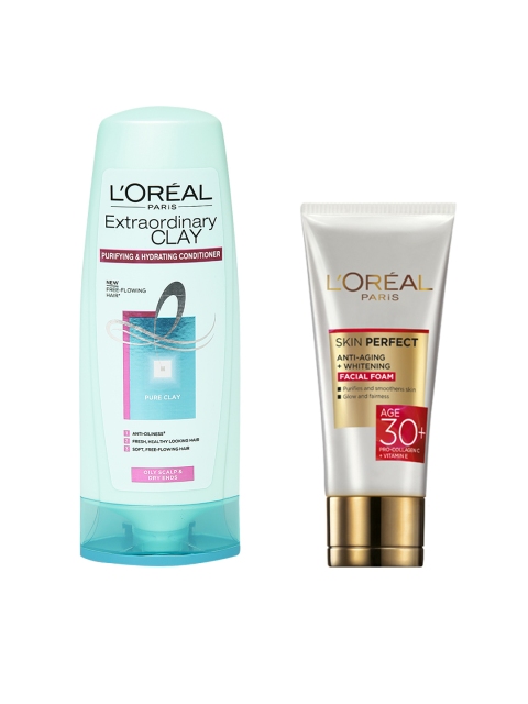 L'Oreal Paris Clay Conditioner 175 ml & LOreal Paris Anti-Aging Plus Whitening Facial Foam, Sea green
L'Oreal Paris Clay Conditioner 175 ml & LOreal Paris Anti-Aging Plus Whitening Facial Foam, Sea green
