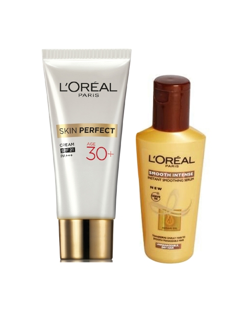 LOreal Paris Smoothing Serum 100 ml & LOreal Paris Perfect Skin 30 + Day Cream 18 g, Gold
LOreal Paris Smoothing Serum 100 ml & LOreal Paris Perfect Skin 30 + Day Cream 18 g, Gold
