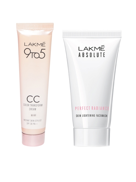 Lakme CC Colour Transform Cream SPF 30 & Perfect Radiance Skin Lightening Cream, Beige
Lakme CC Colour Transform Cream SPF 30 & Perfect Radiance Skin Lightening Cream, Beige