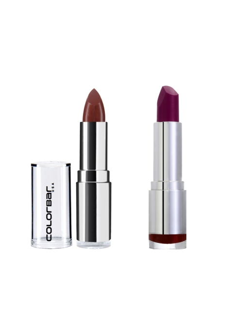 Colorbar Set of 2 Velvet Matte Lipsticks, Purple