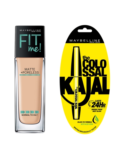 Maybelline New York Fi t Me 128 Warm Nude Matte Foundation & Black Colossal Kajal, Beige
Maybelline New York Fi t Me 128 Warm Nude Matte Foundation & Black Colossal Kajal, Beige