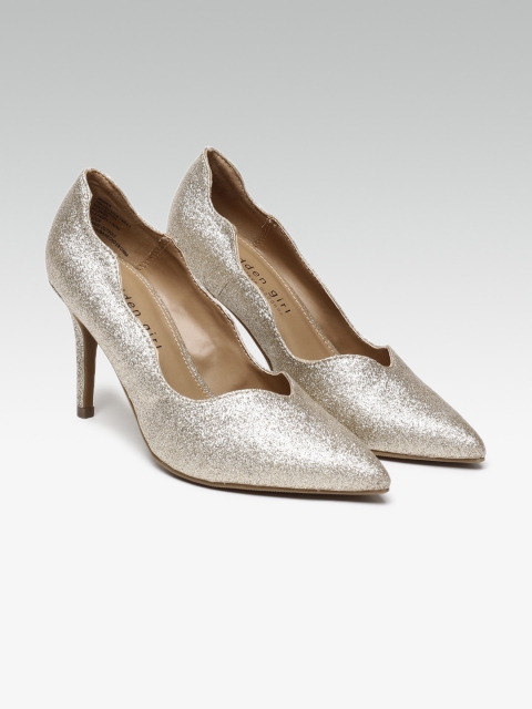 Steve Madden Women Gold-Toned Solid Pumps