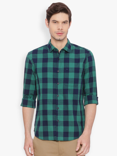 Basics Men Green & Navy Blue Slim Fit Checked Casual Shirt
Basics Men Green & Navy Blue Slim Fit Checked Casual Shirt