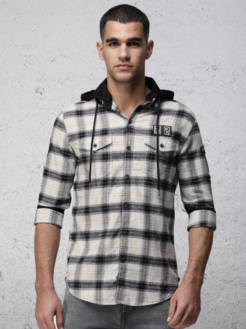 Ecko Unltd Men Grey & Black Slim Fit Checked Casual Shirt with Detachable Hood
Ecko Unltd Men Grey & Black Slim Fit Checked Casual Shirt with Detachable Hood