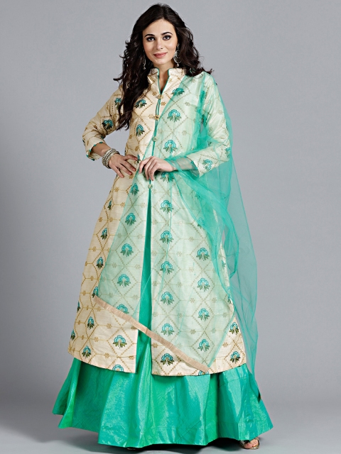 Chhabra 555 Women Beige & Sea Green Printed Made To Measure Kurta with Skirt & Dupatta
Chhabra 555 Women Beige & Sea Green Printed Made To Measure Kurta with Skirt & Dupatta