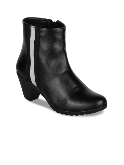 Bruno Manetti Women Black Solid Heeled Boots