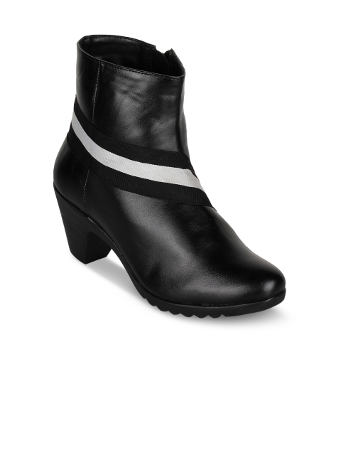 Bruno Manetti Women Black Solid Heeled Boots