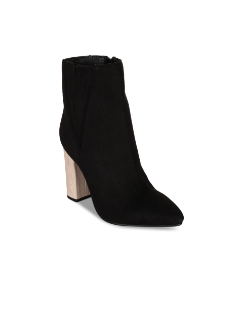Bruno Manetti Women Black Solid Heeled Boots