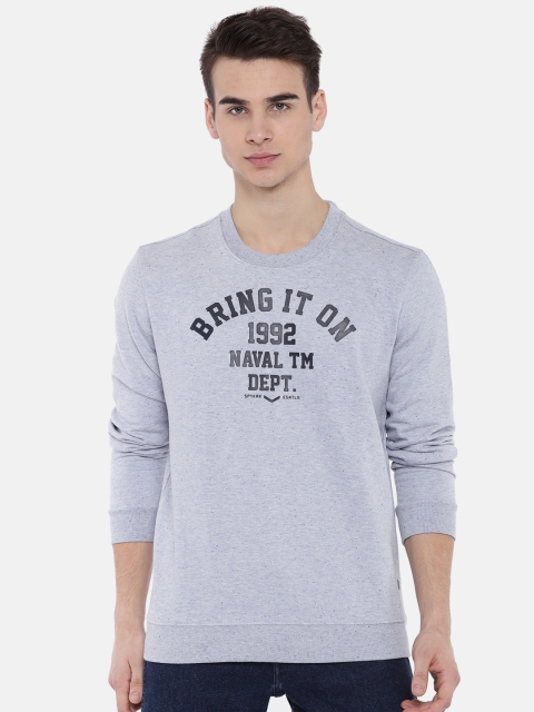 SPYKAR Men Blue Printed Sweatshirt
