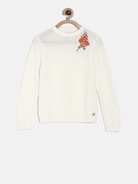 Pepe Jeans Girls Off-White Solid Pullover
Pepe Jeans Girls Off-White Solid Pullover
