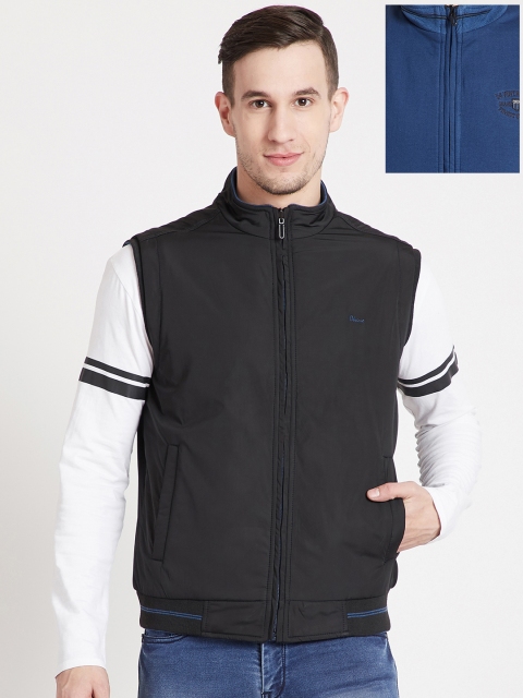 Okane Men Black Solid Reversible Bomber