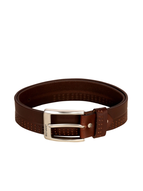 SCHARF Men Brown Solid Genuine Leather Belt