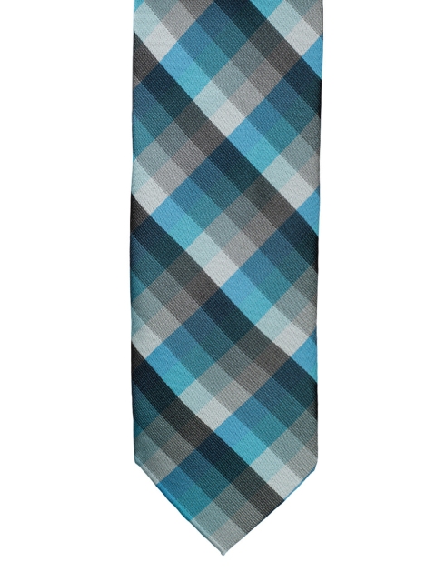 The Tie Hub Blue & Black Checked Skinny Tie