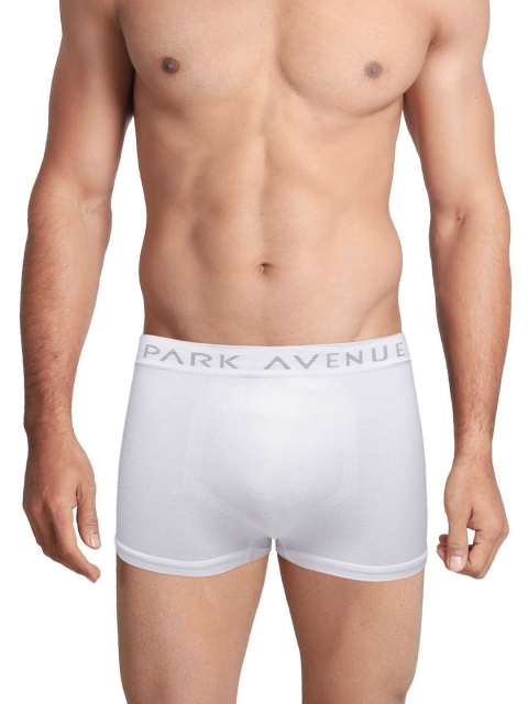 Park Avenue Men White Solid Seamless Trunk PZTS00009-W1