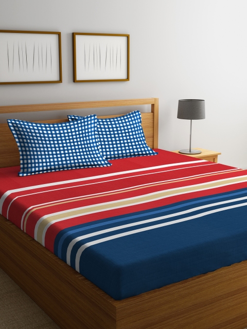 Portico New York Red & Blue Striped Flat 144 TC Cotton Bedsheet with 2 Pillow Covers
Portico New York Red & Blue Striped Flat 144 TC Cotton Bedsheet with 2 Pillow Covers
