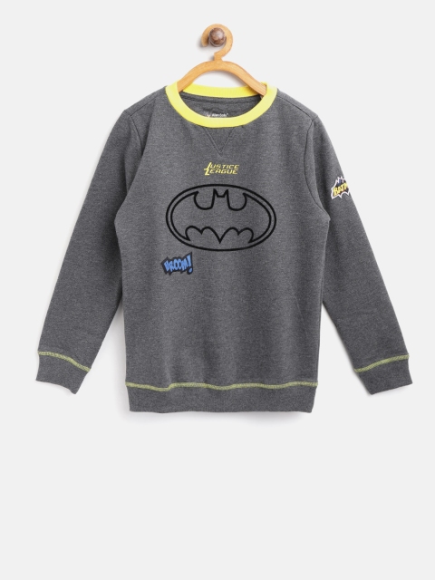 Allen Solly Junior Boys Charcoal Grey Printed Sweatshirt