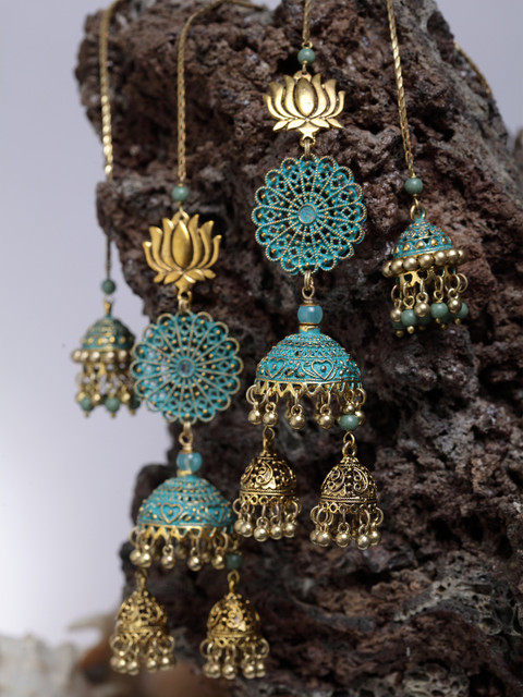 DIVA WALK Gold-Toned Contemporary Jhumkas 
DIVA WALK Gold-Toned Contemporary Jhumkas