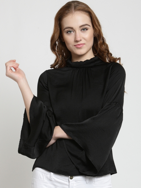 Latin Quarters Women Black Solid Top