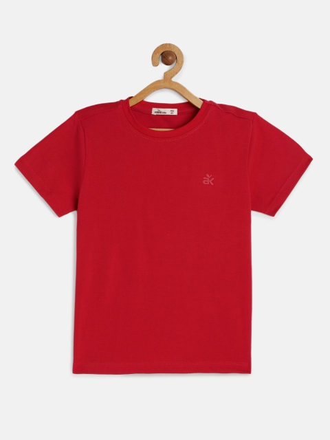 Adams kids Girls Coral Red Solid Tshirt