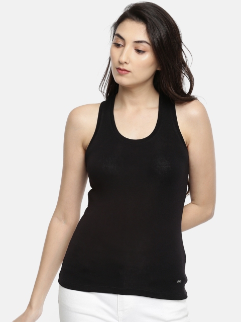 Deal Jeans Women Black Solid Tank Top